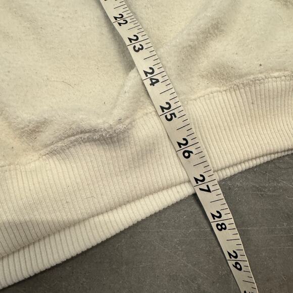 Vintage 90's Y2K White Cream Snowflake Winter Crewneck Pullover Sweatshirt XL - Picture 5 of 5